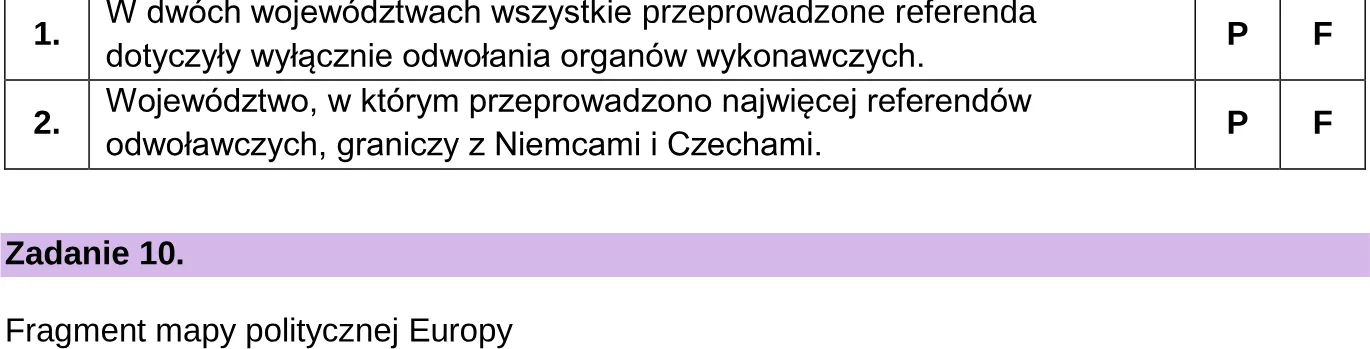 Oceń prawdziwość podanych stwierdzeń. Zaznacz P, jeśli stwierdzenie jest prawdziwe, albo F – jeśli jest fałszywe.