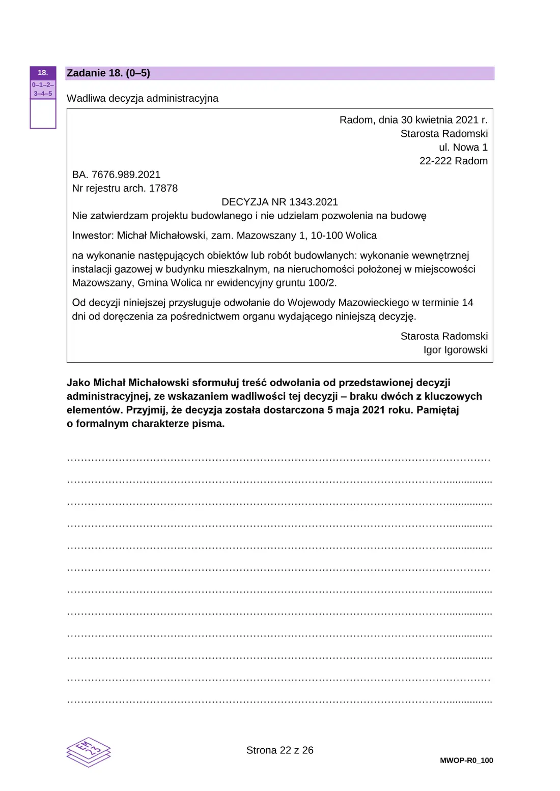 Arkusz diagnostyczny WOS – grudzień 2022 – strona 22