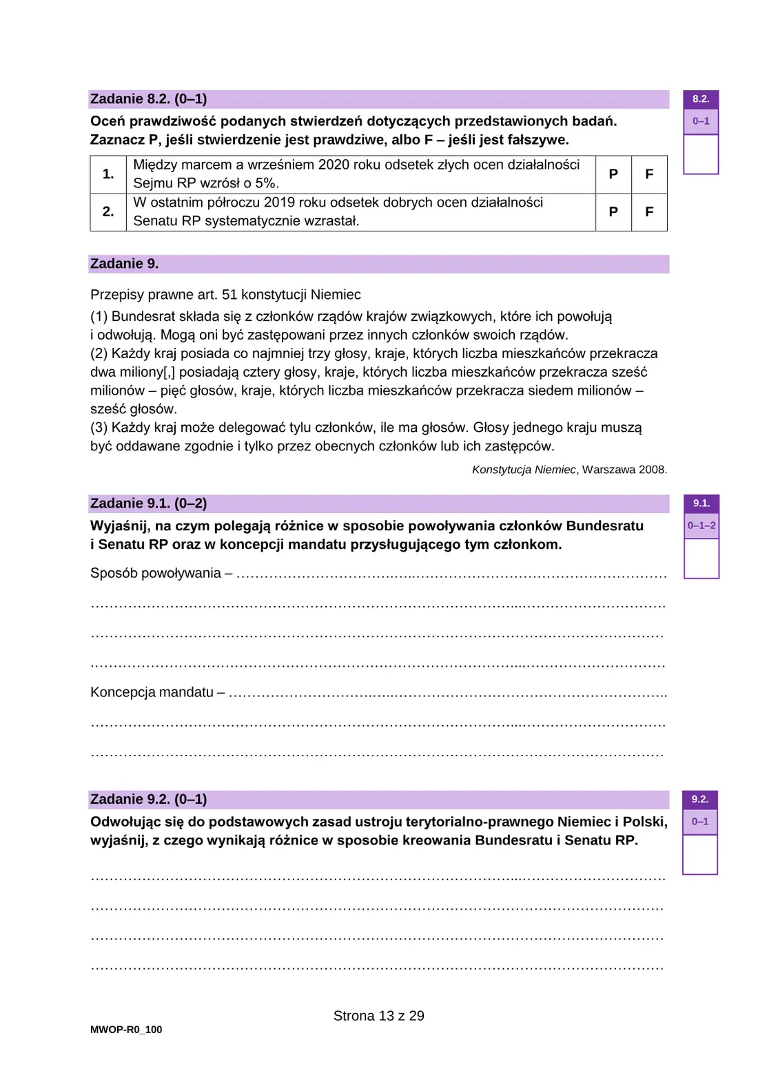 Egzamin maturalny z WOS – maj 2023 – strona 13