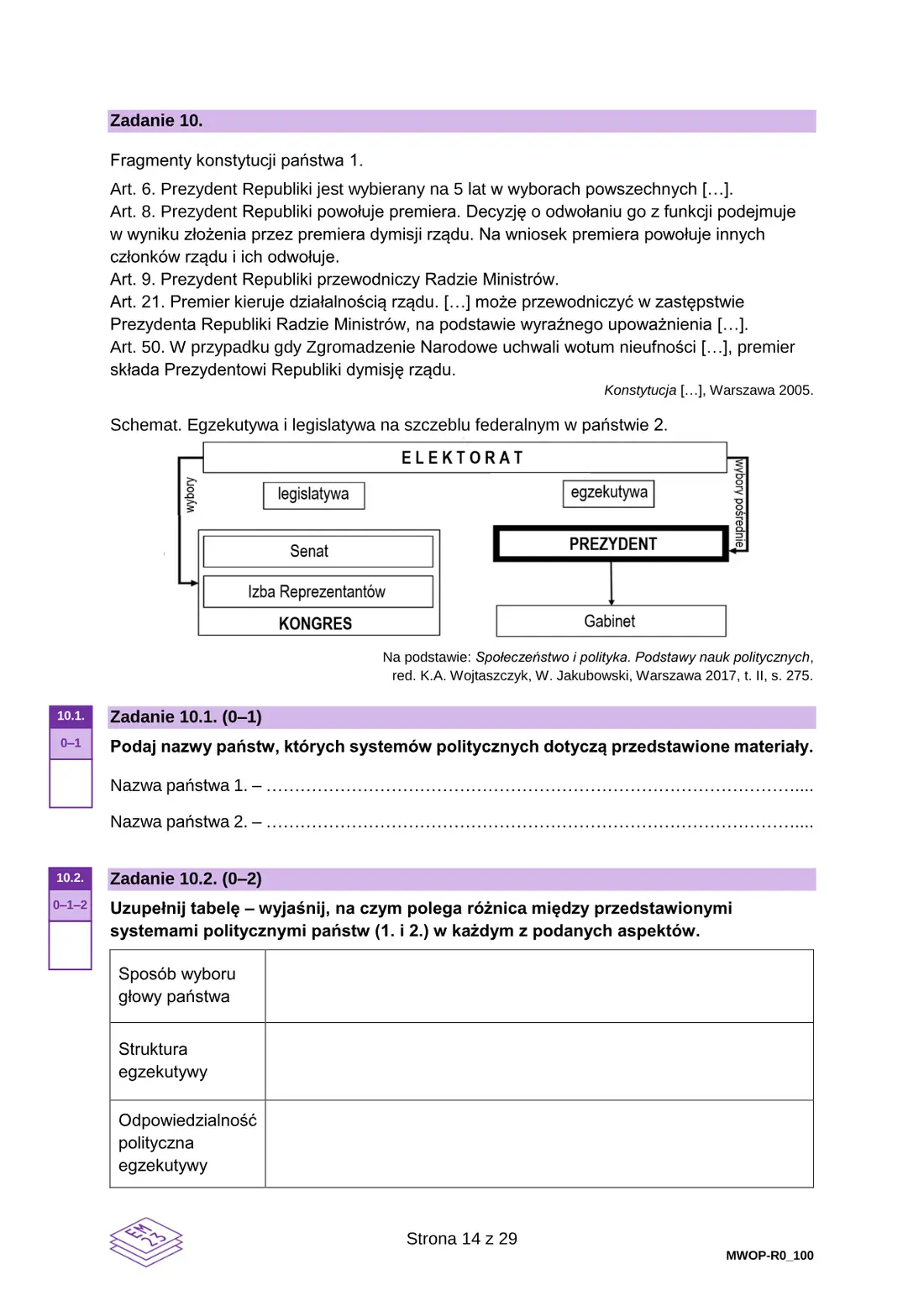Egzamin maturalny z WOS – maj 2023 – strona 14