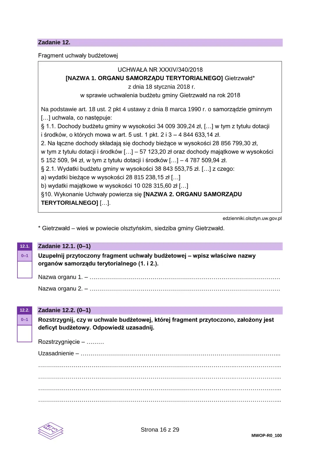 Egzamin maturalny z WOS – maj 2023 – strona 16