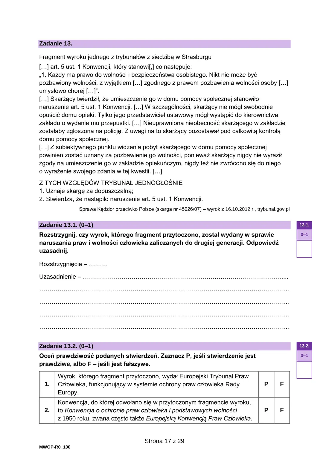 Egzamin maturalny z WOS – maj 2023 – strona 17