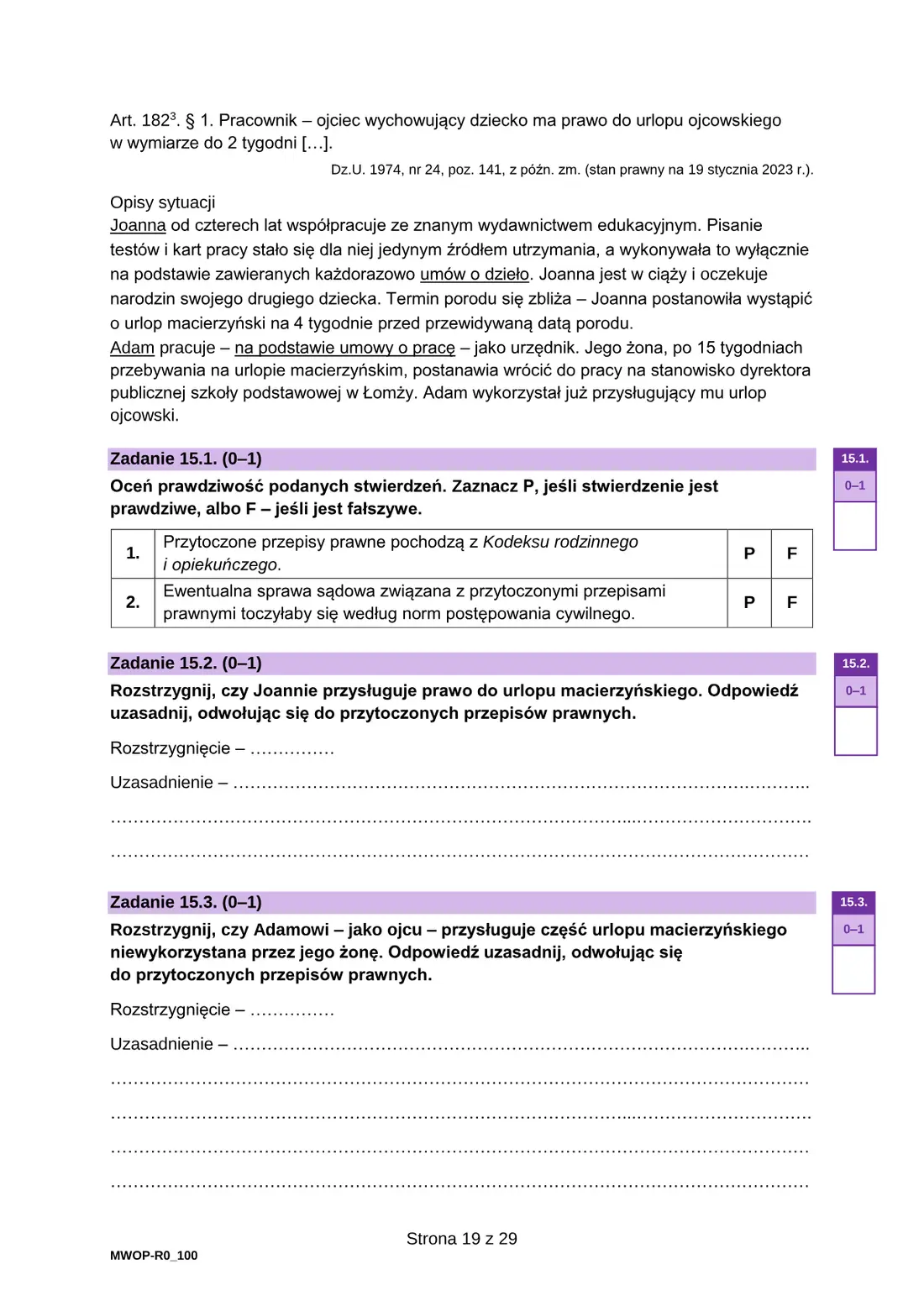 Egzamin maturalny z WOS – maj 2023 – strona 19