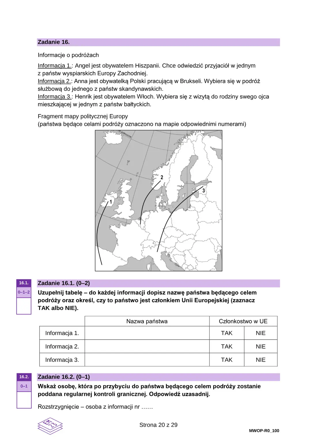 Egzamin maturalny z WOS – maj 2023 – strona 20