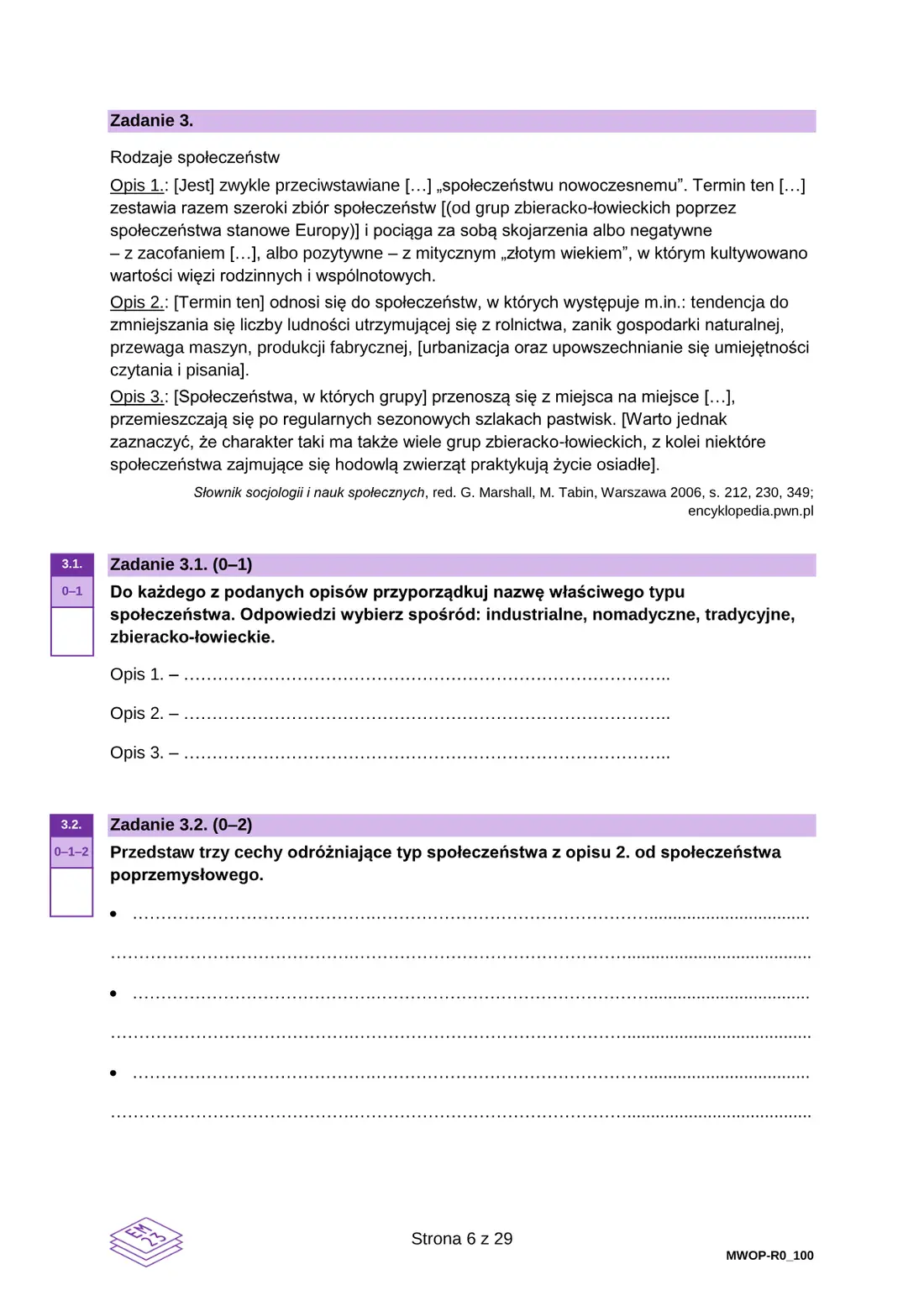 Egzamin maturalny z WOS – maj 2023 – strona 6