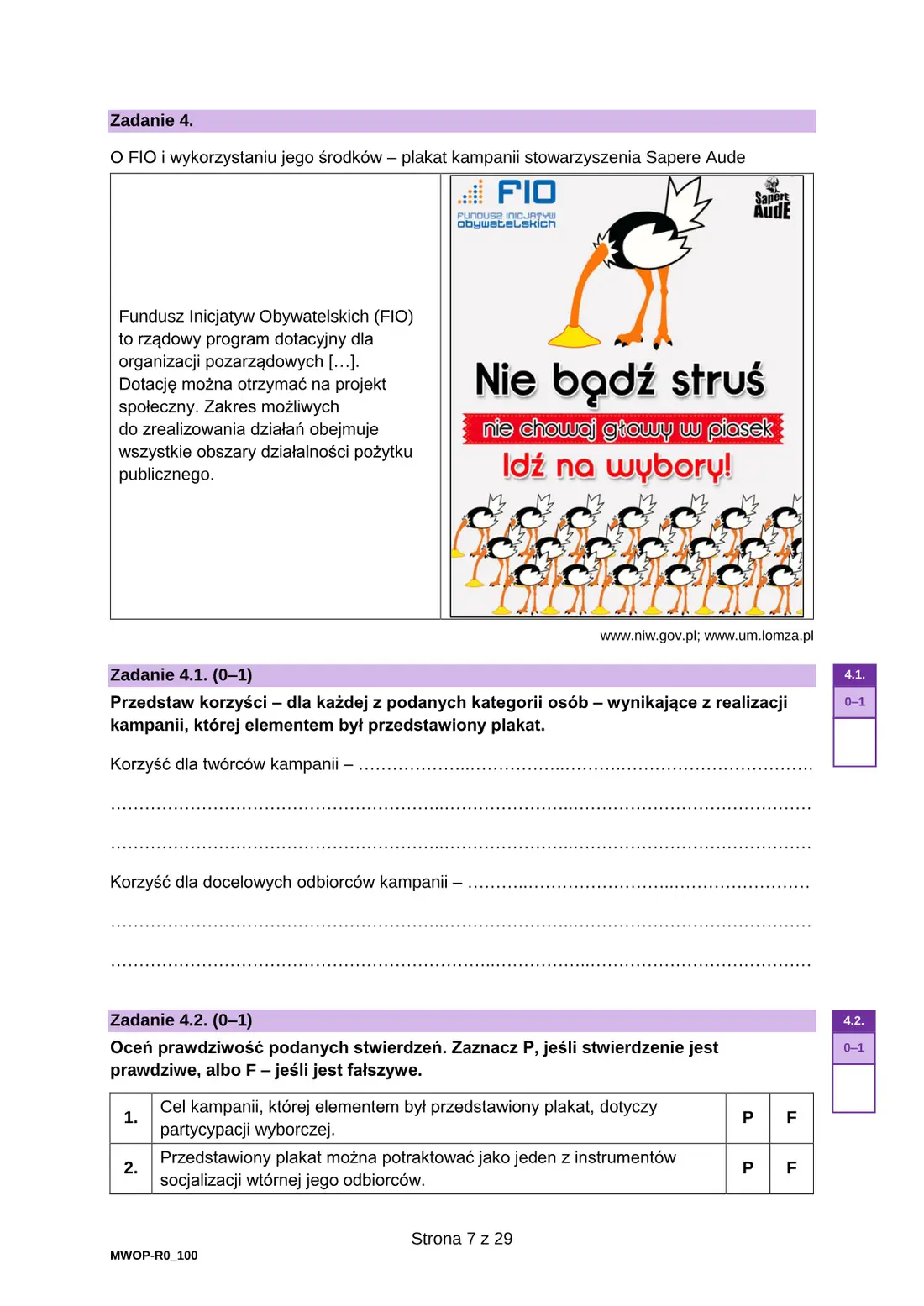 Egzamin maturalny z WOS – maj 2023 – strona 7