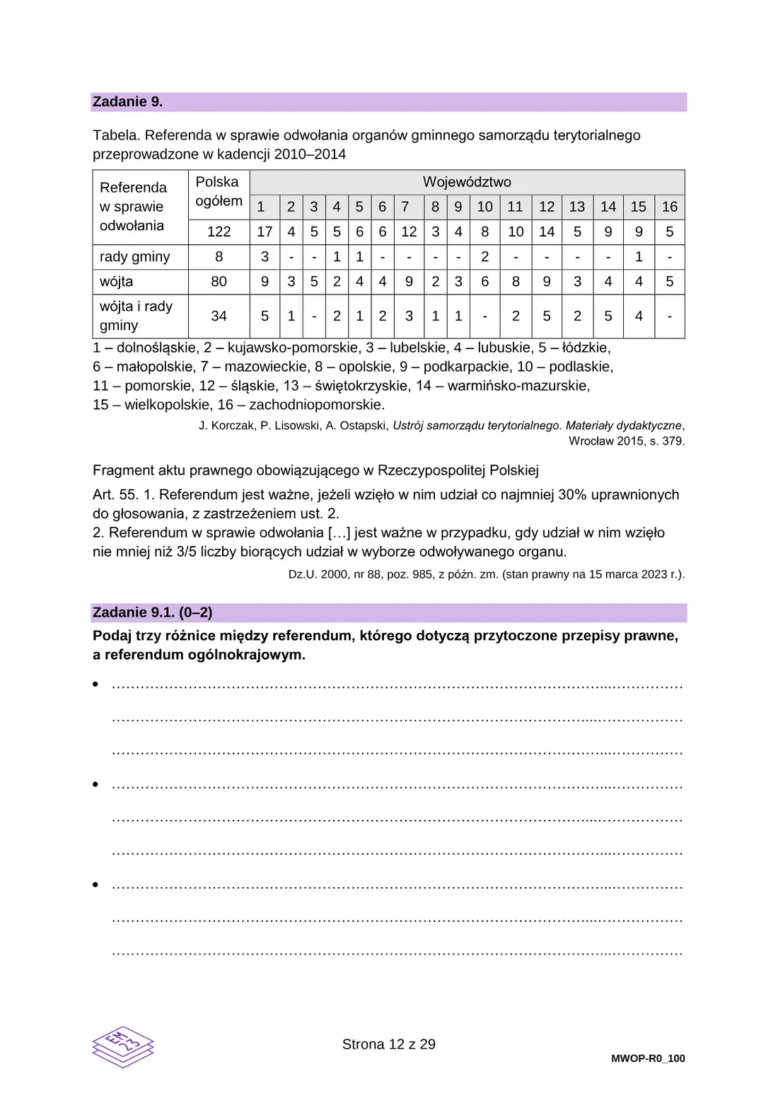 Egzamin maturalny z WOS – czerwiec 2023 – strona 12