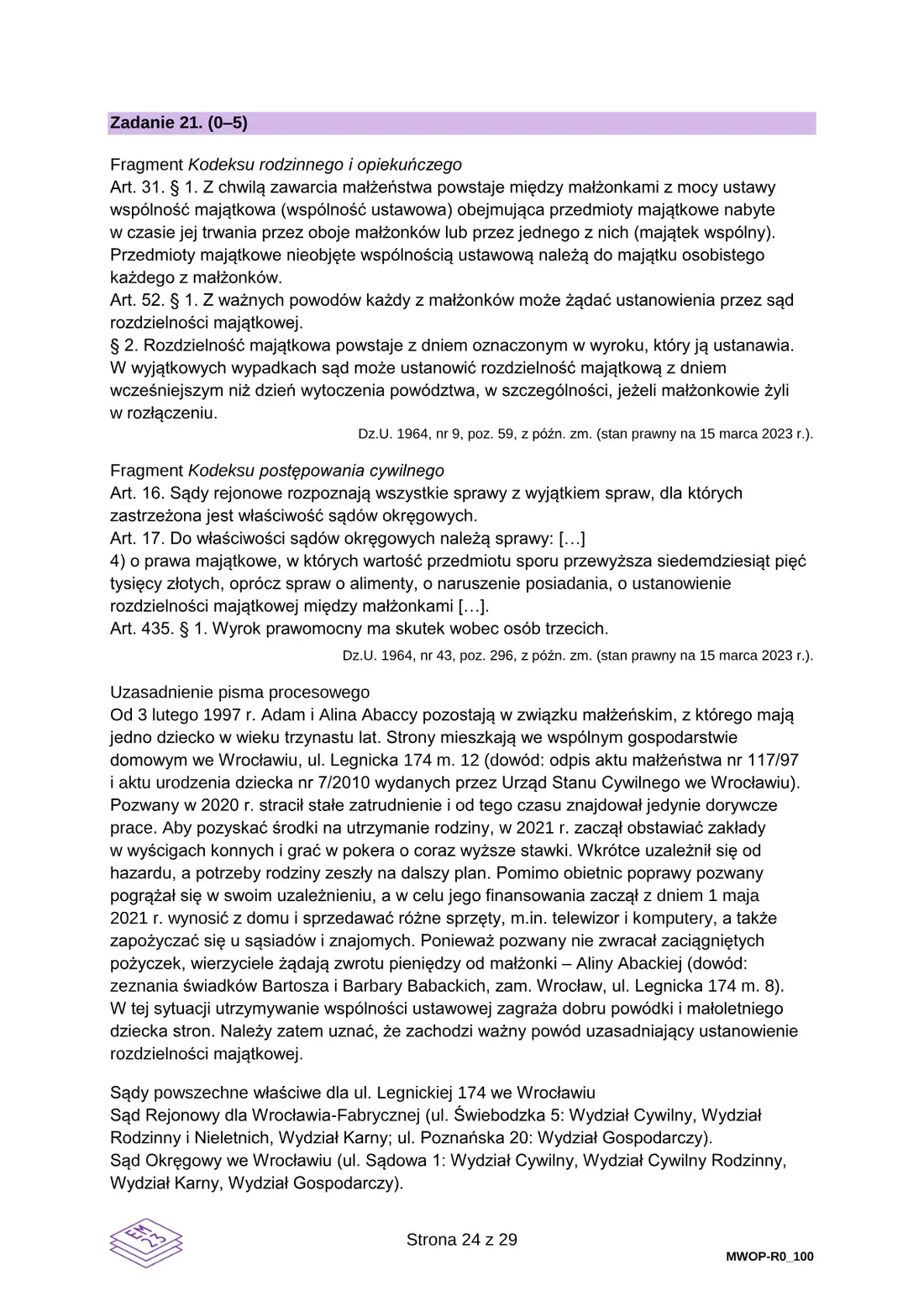 Egzamin maturalny z WOS – czerwiec 2023 – strona 24