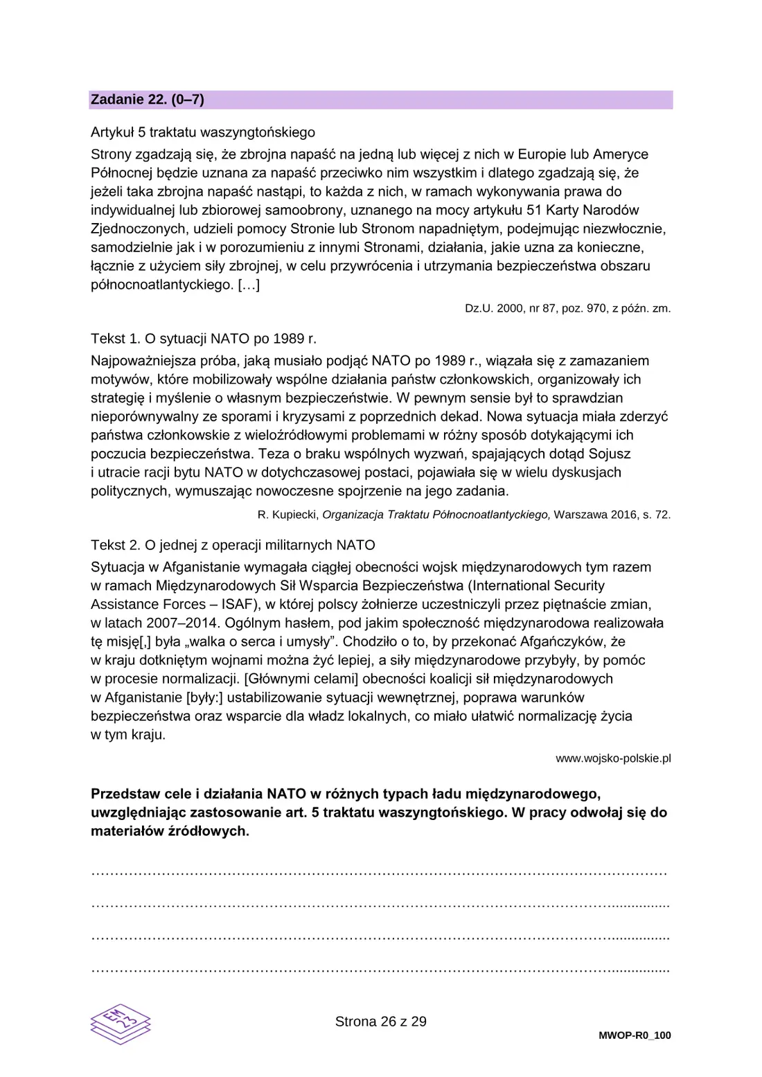 Egzamin maturalny z WOS – czerwiec 2023 – strona 26