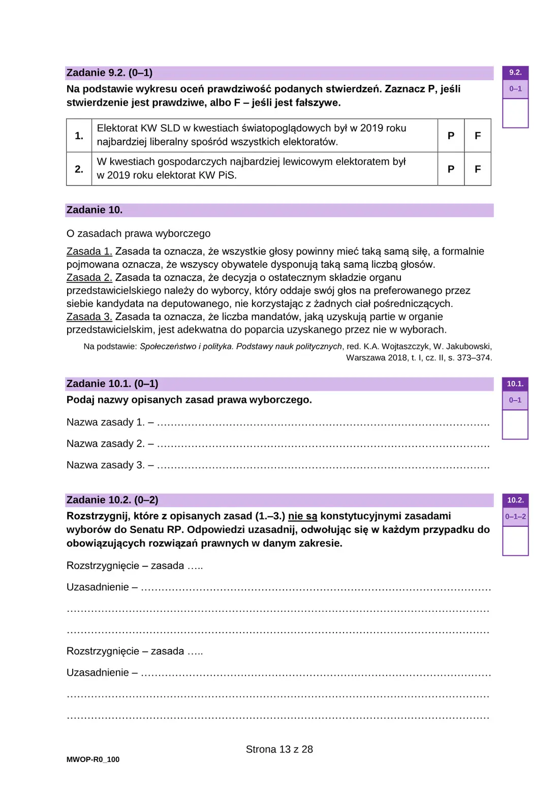 Egzamin maturalny z WOS – maj 2024 – strona 13