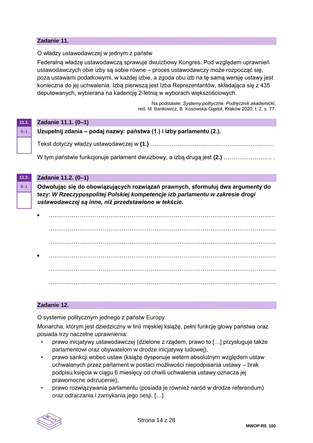 Egzamin maturalny z WOS – maj 2024 – strona 14