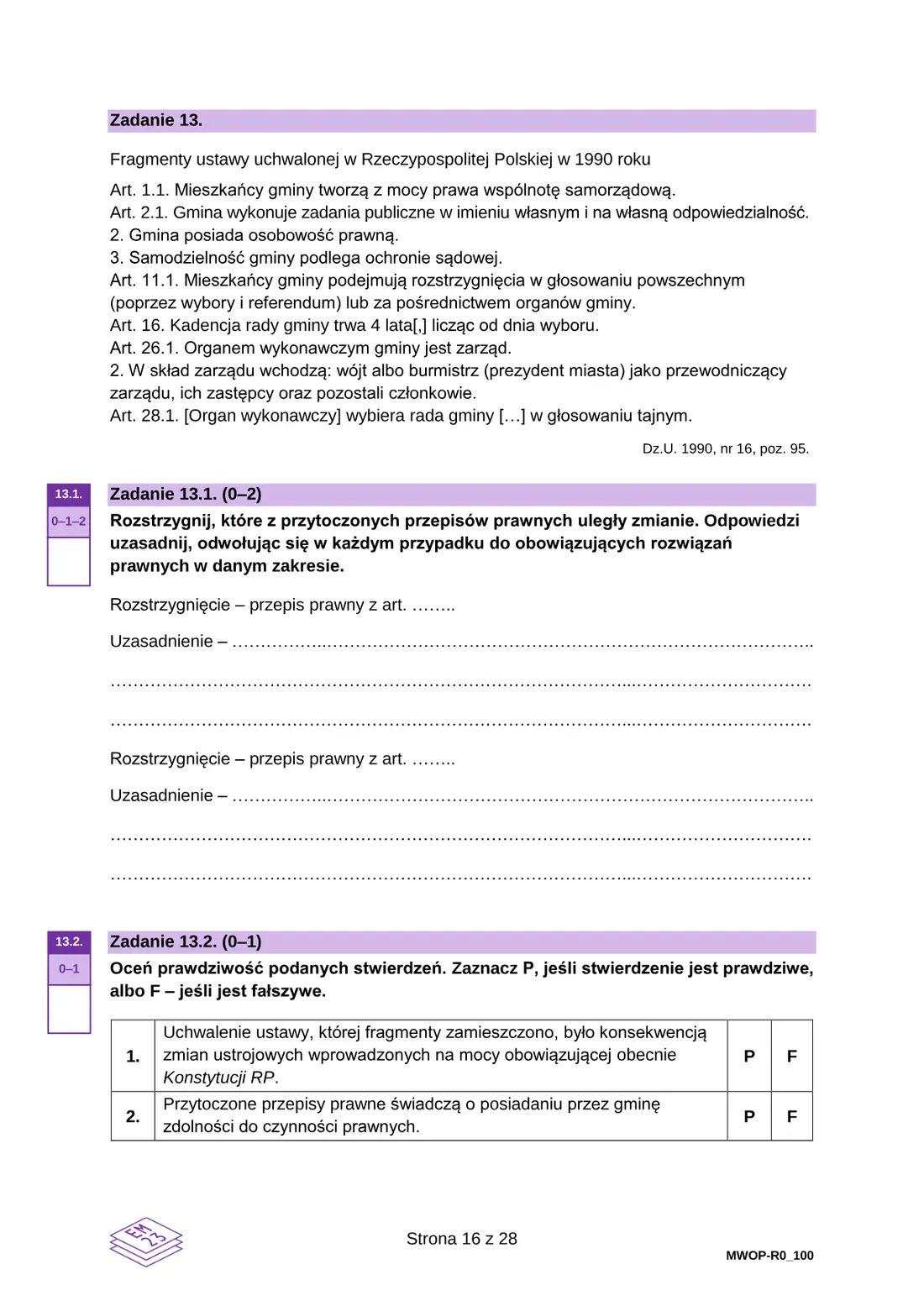 Egzamin maturalny z WOS – maj 2024 – strona 16