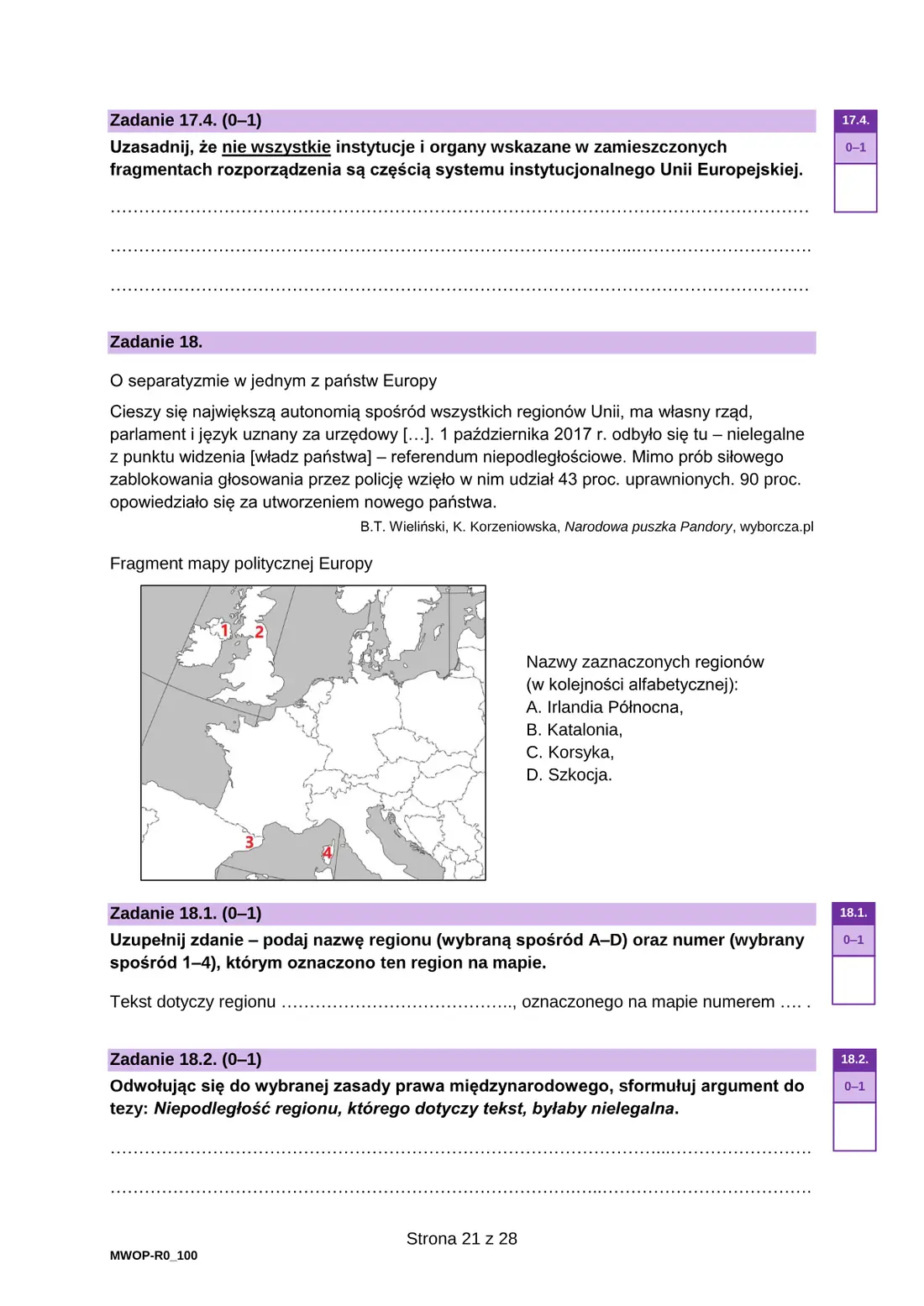 Egzamin maturalny z WOS – maj 2024 – strona 21