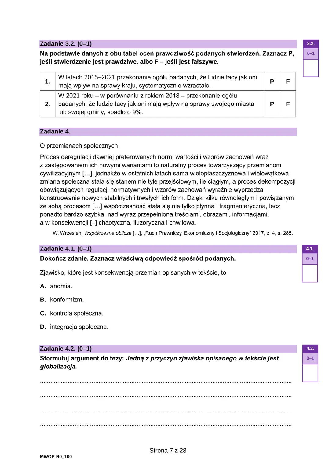 Egzamin maturalny z WOS – maj 2024 – strona 7