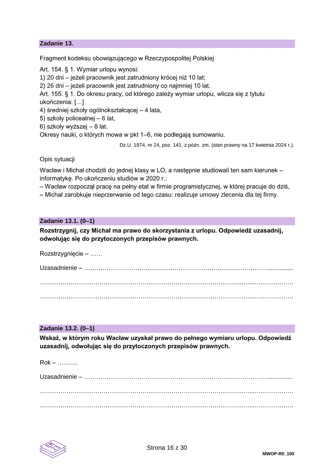 Egzamin maturalny z WOS – czerwiec 2024 – strona 16