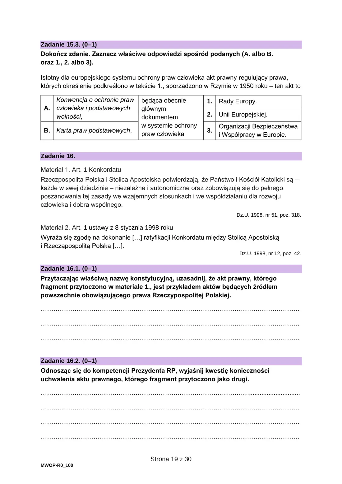 Egzamin maturalny z WOS – czerwiec 2024 – strona 19