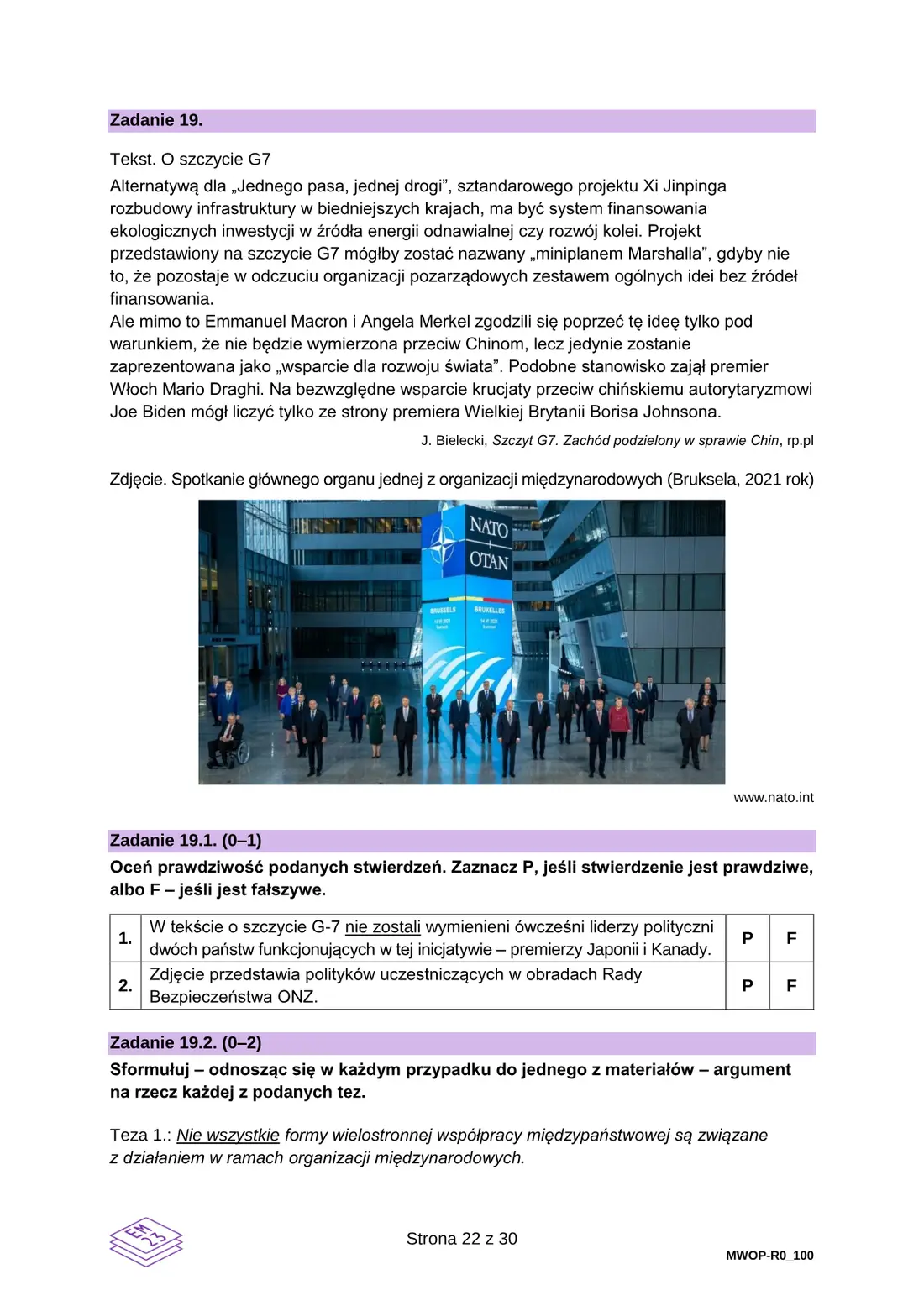Egzamin maturalny z WOS – czerwiec 2024 – strona 22