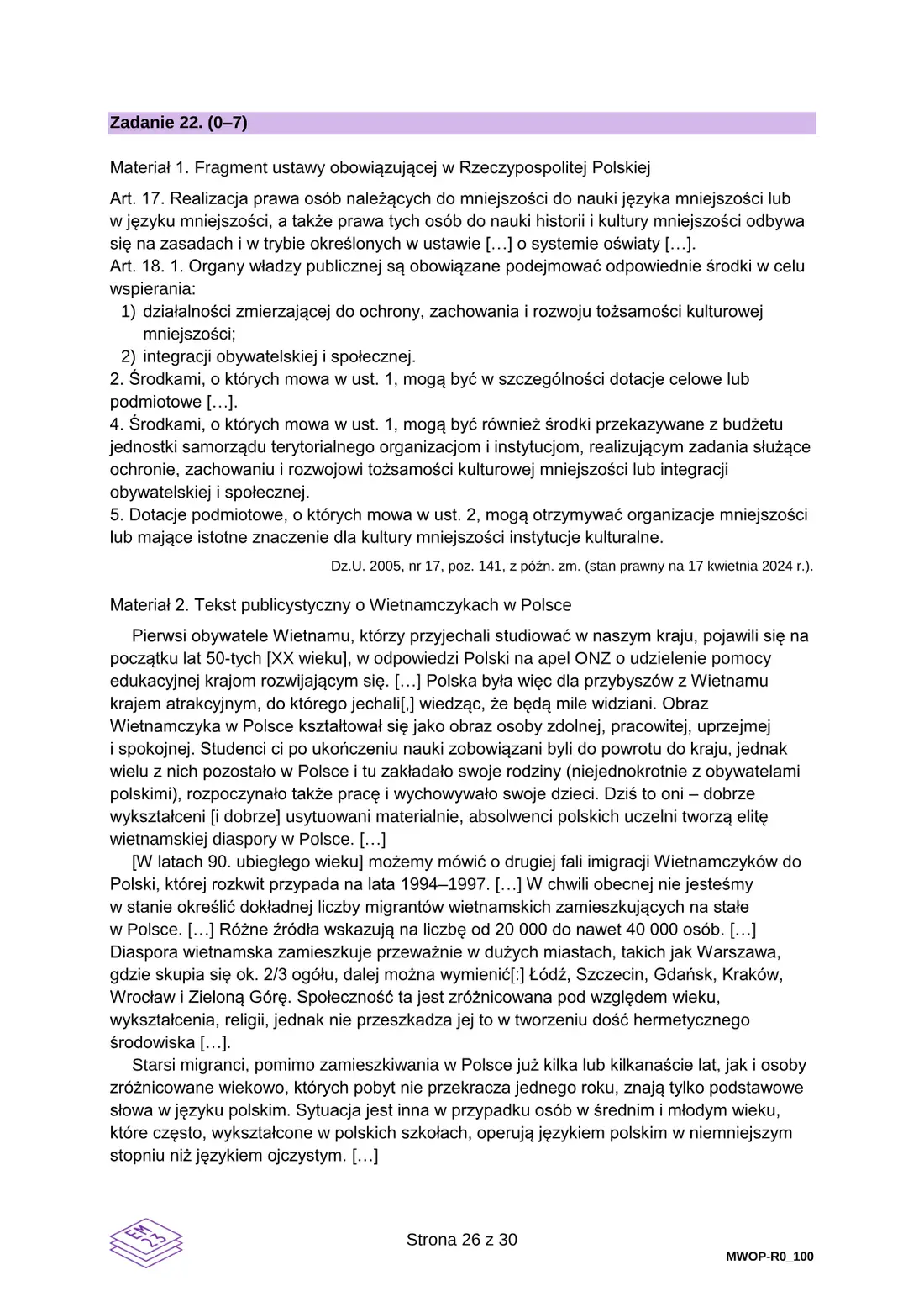 Egzamin maturalny z WOS – czerwiec 2024 – strona 26