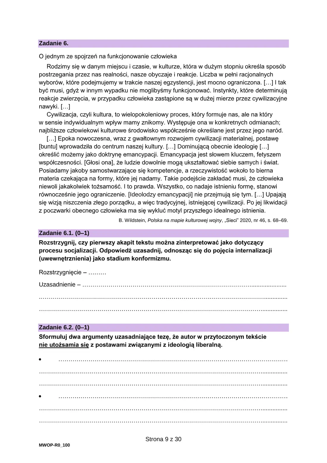 Egzamin maturalny z WOS – czerwiec 2024 – strona 9