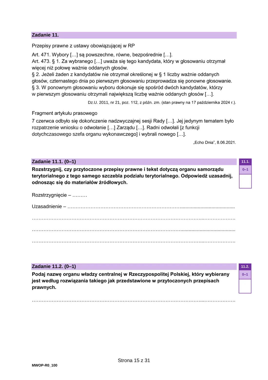 Arkusz diagnostyczny WOS – grudzień 2024 – strona 15