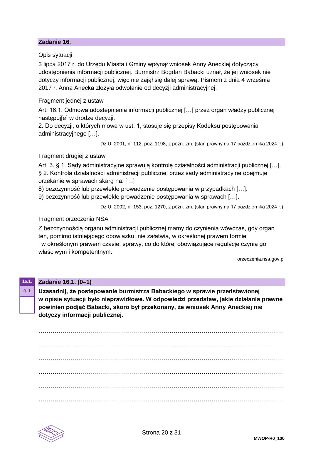 Arkusz diagnostyczny WOS – grudzień 2024 – strona 20