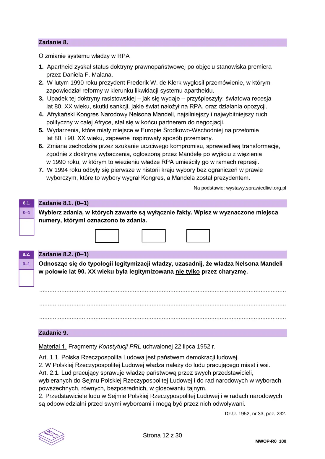 Egzamin maturalny z WOS – maj 2025 – strona 12