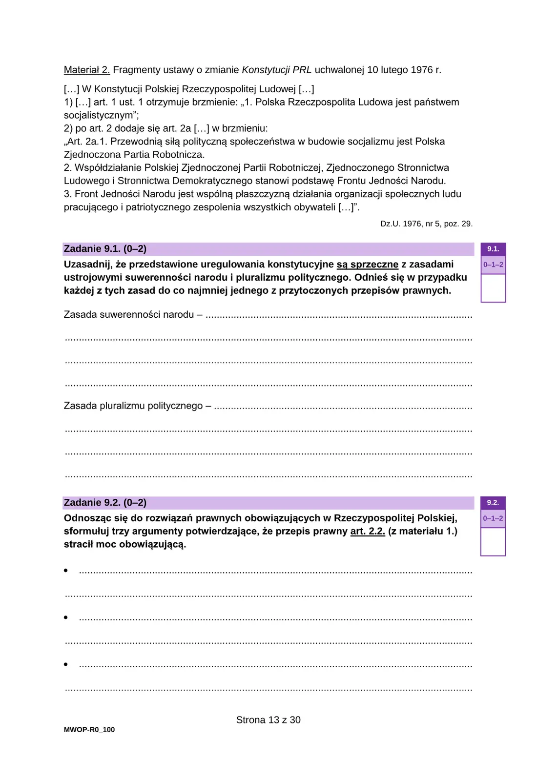 Egzamin maturalny z WOS – maj 2025 – strona 13