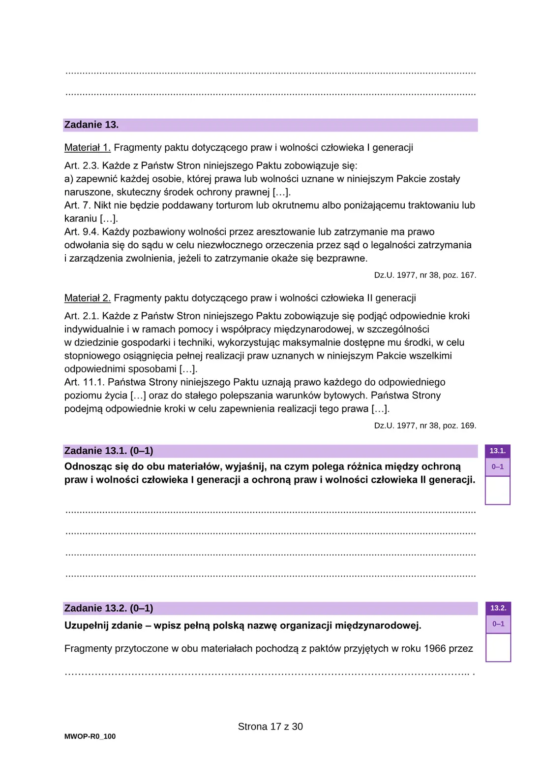 Egzamin maturalny z WOS – maj 2025 – strona 17