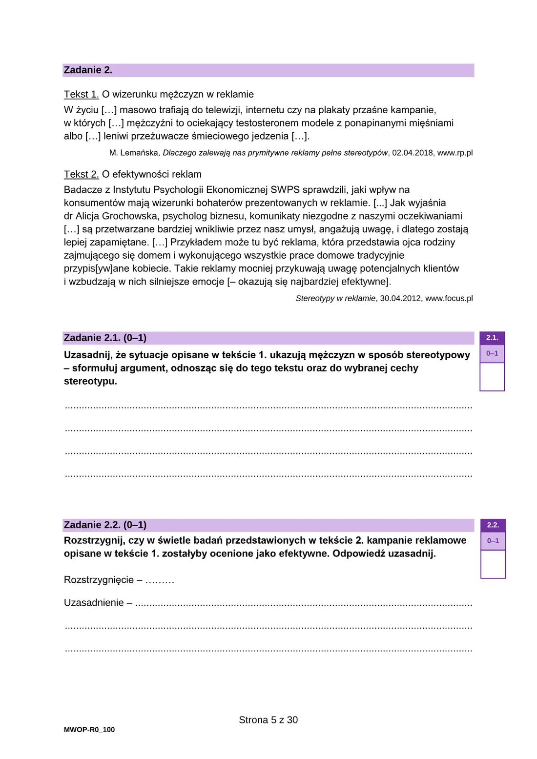 Egzamin maturalny z WOS – maj 2025 – strona 5