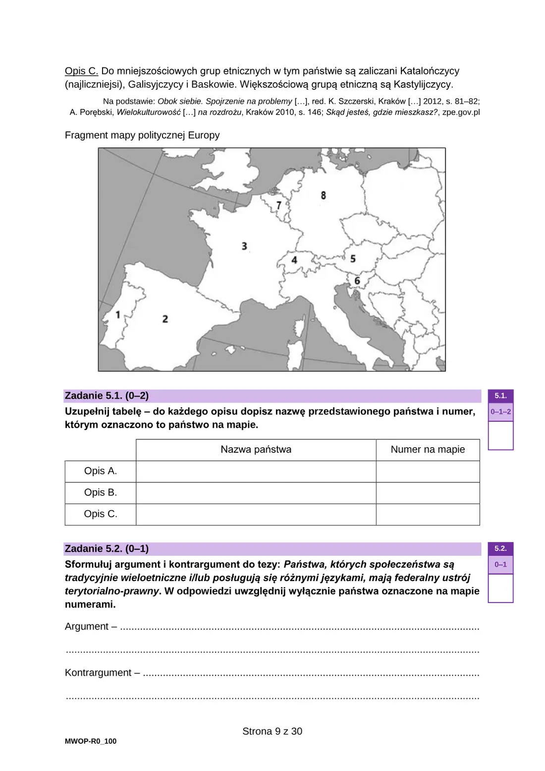 Egzamin maturalny z WOS – maj 2025 – strona 9