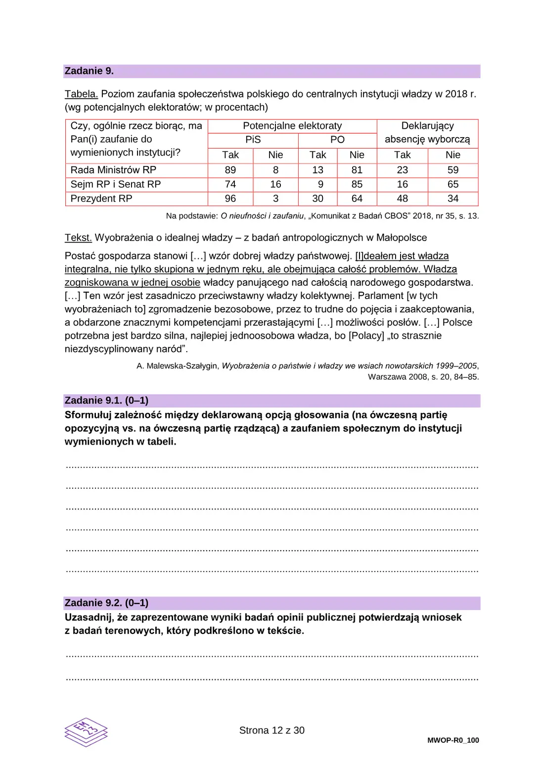 Egzamin maturalny z WOS – czerwiec 2025 – strona 12