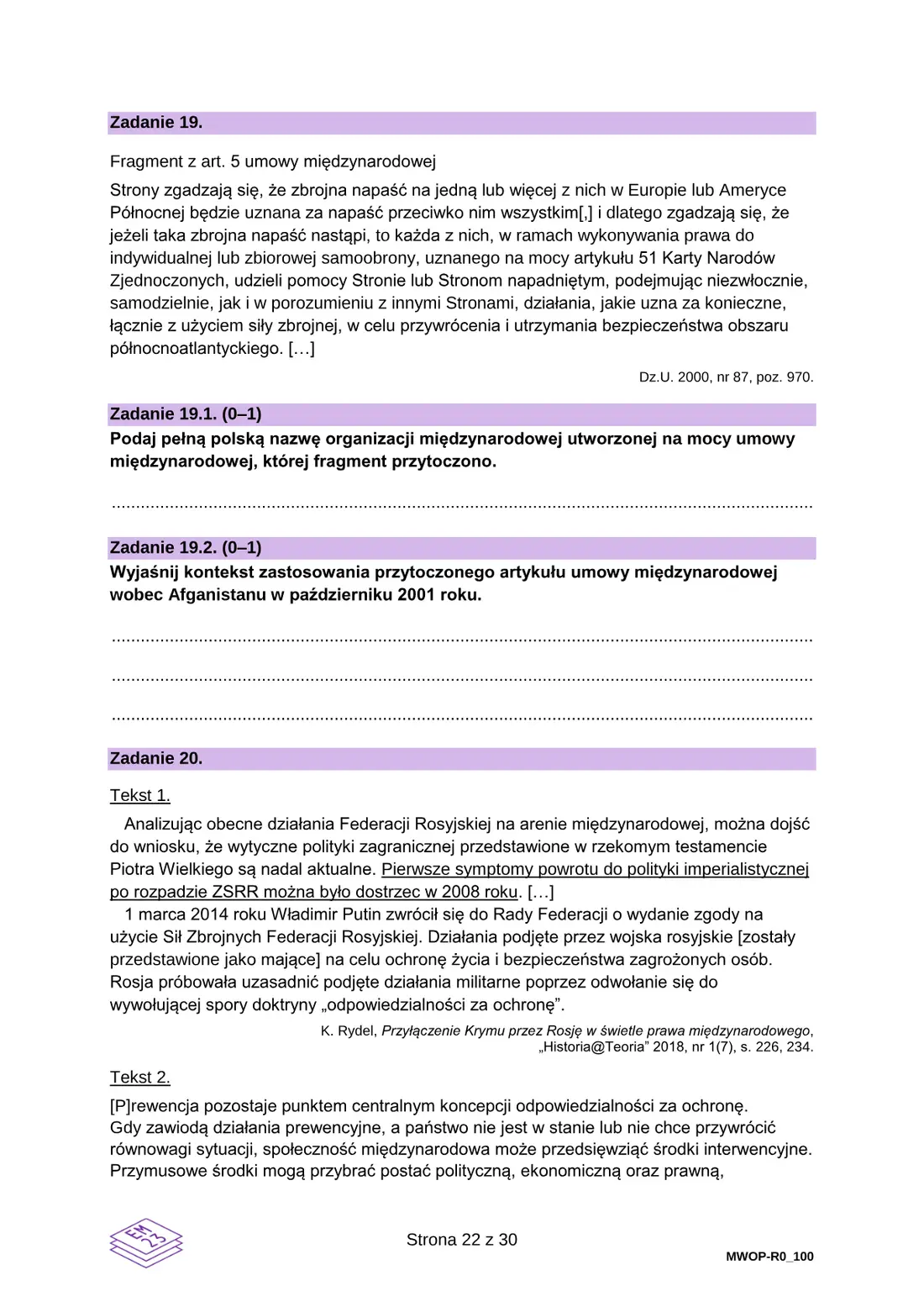 Egzamin maturalny z WOS – czerwiec 2025 – strona 22