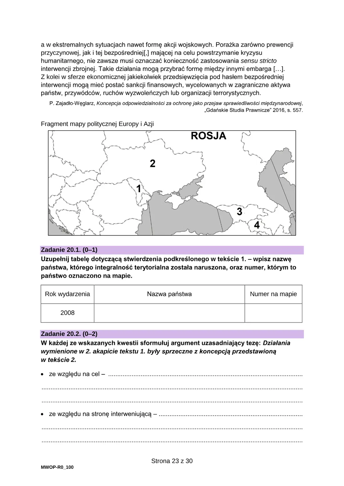 Egzamin maturalny z WOS – czerwiec 2025 – strona 23
