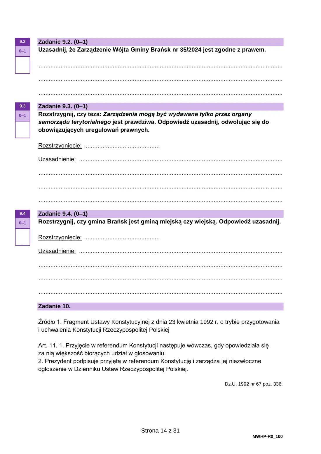 Materiał WOS ze stycznia 2026 (wariant MWHP) – strona 14