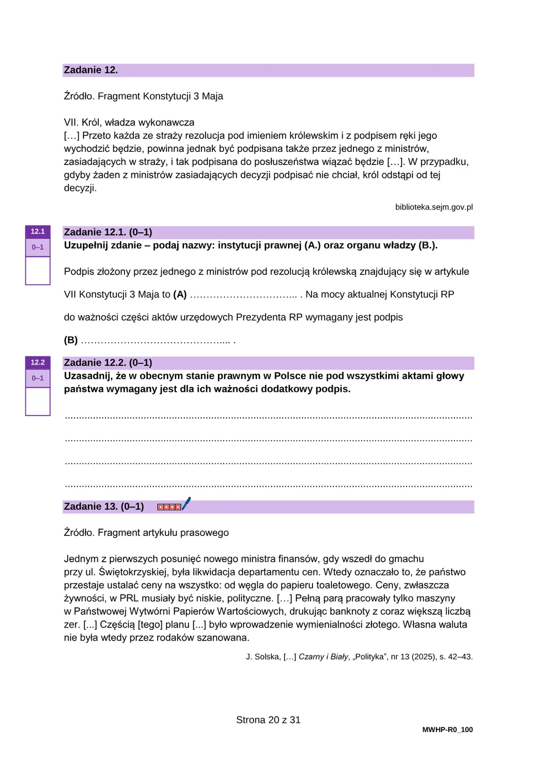 Materiał WOS ze stycznia 2026 (wariant MWHP) – strona 20