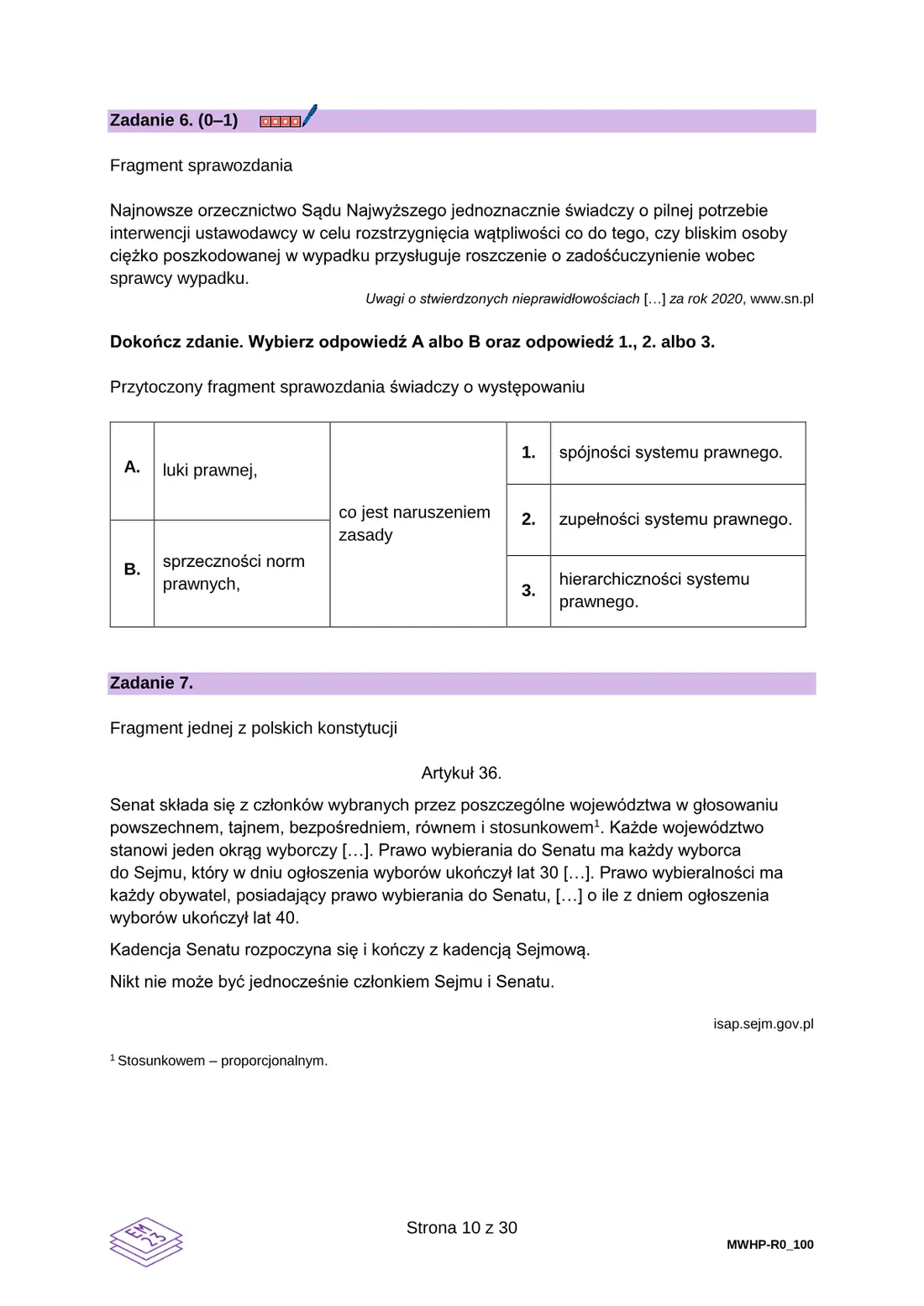 Egzamin maturalny z WOS (22) – maj 2026 – strona 10