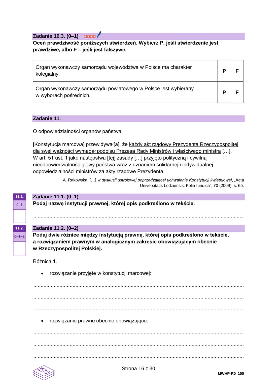 Egzamin maturalny z WOS (22) – maj 2026 – strona 16