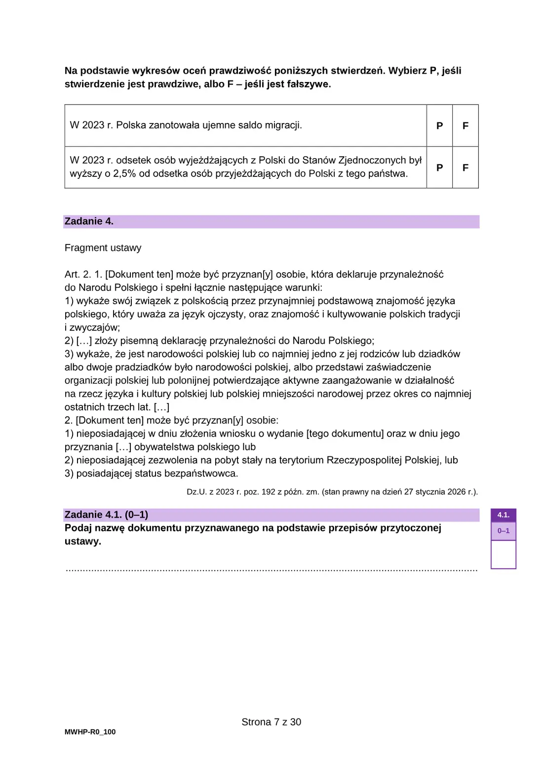 Egzamin maturalny z WOS (22) – maj 2026 – strona 7