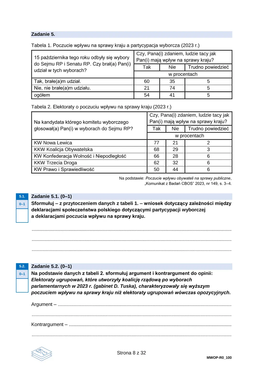 Egzamin maturalny z WOS (19–21) – maj 2026 – strona 8