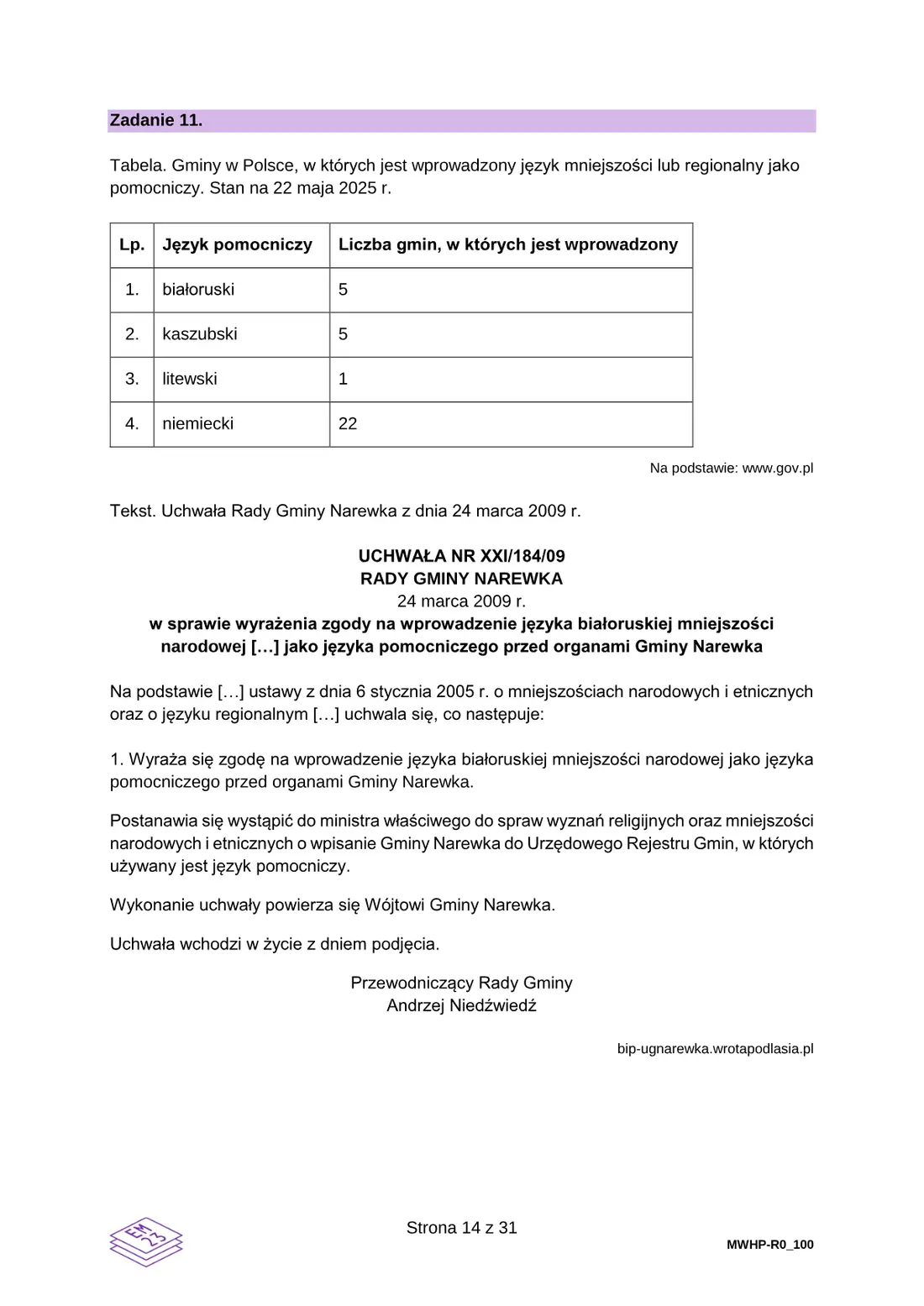 Egzamin maturalny z WOS – czerwiec 2026 (22) – strona 14