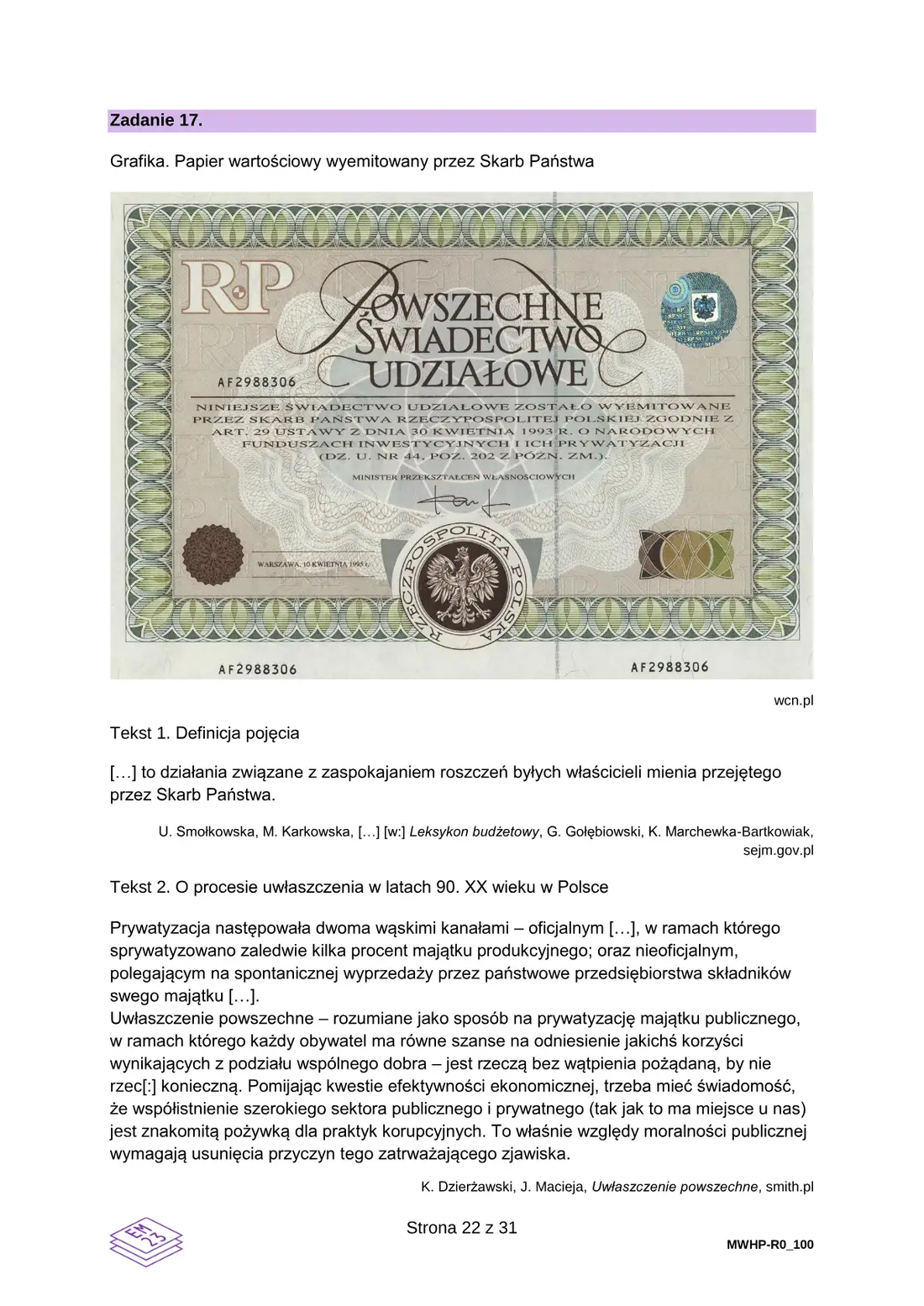 Egzamin maturalny z WOS – czerwiec 2026 (22) – strona 22